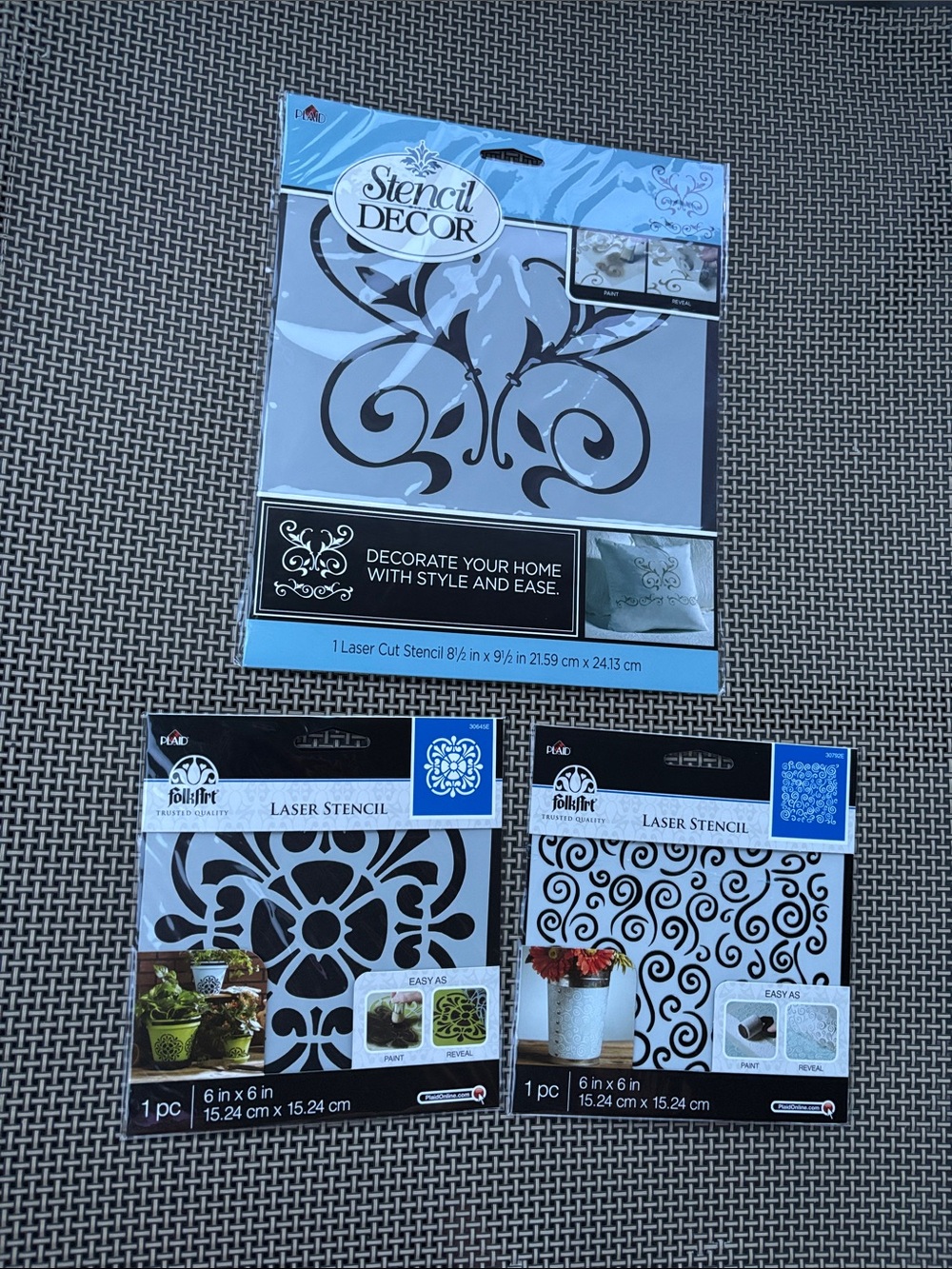 NWT Folk Art set of 3 Stencils Art for painting.